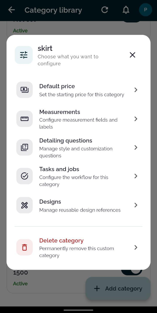 TailorInch Category Configuration Hub