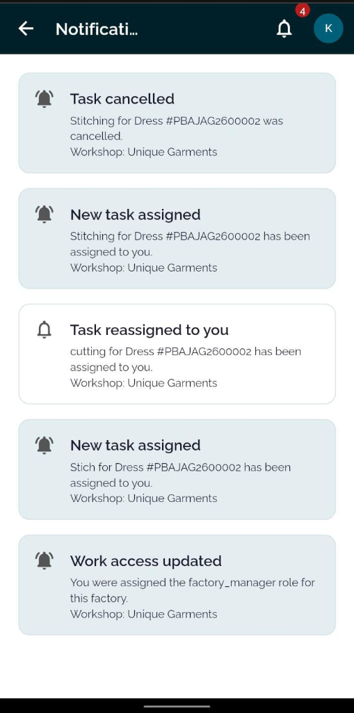 Real-Time Staff Task Alerts in TailorInch